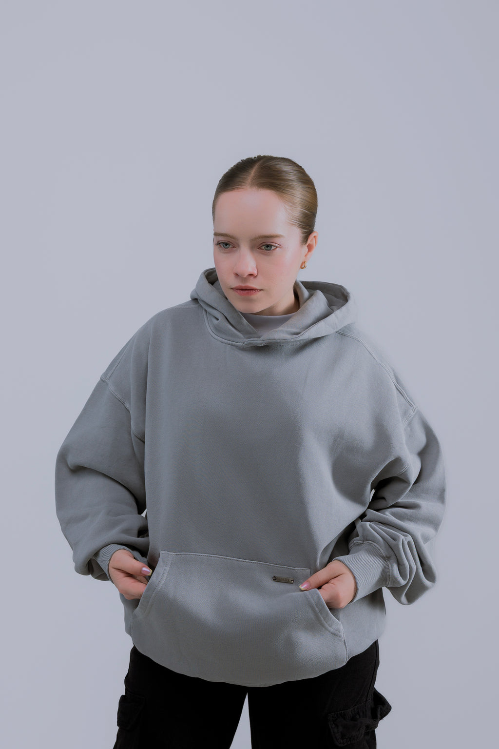Hoodie Oversize gris claro