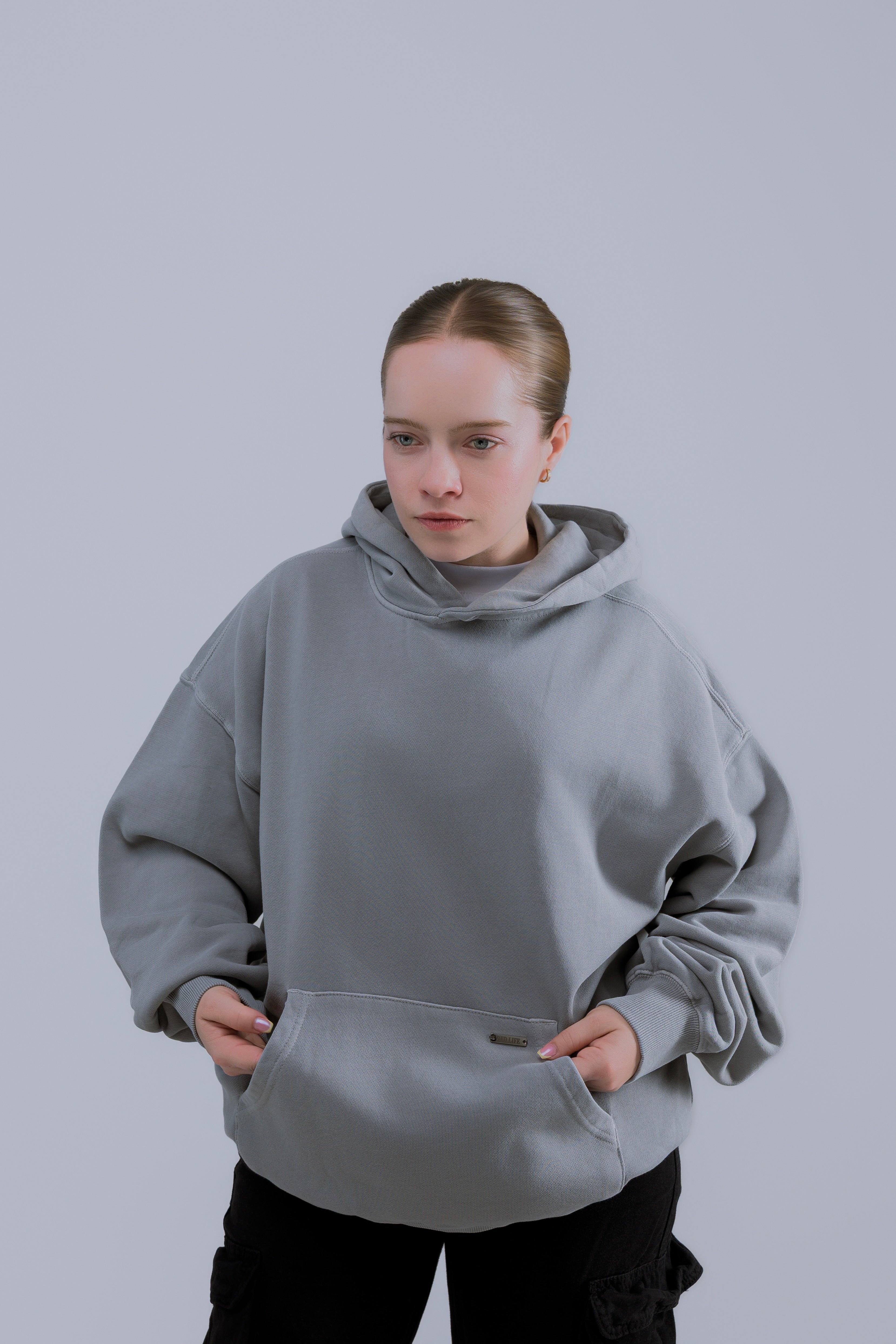 Hoodie Oversize gris claro