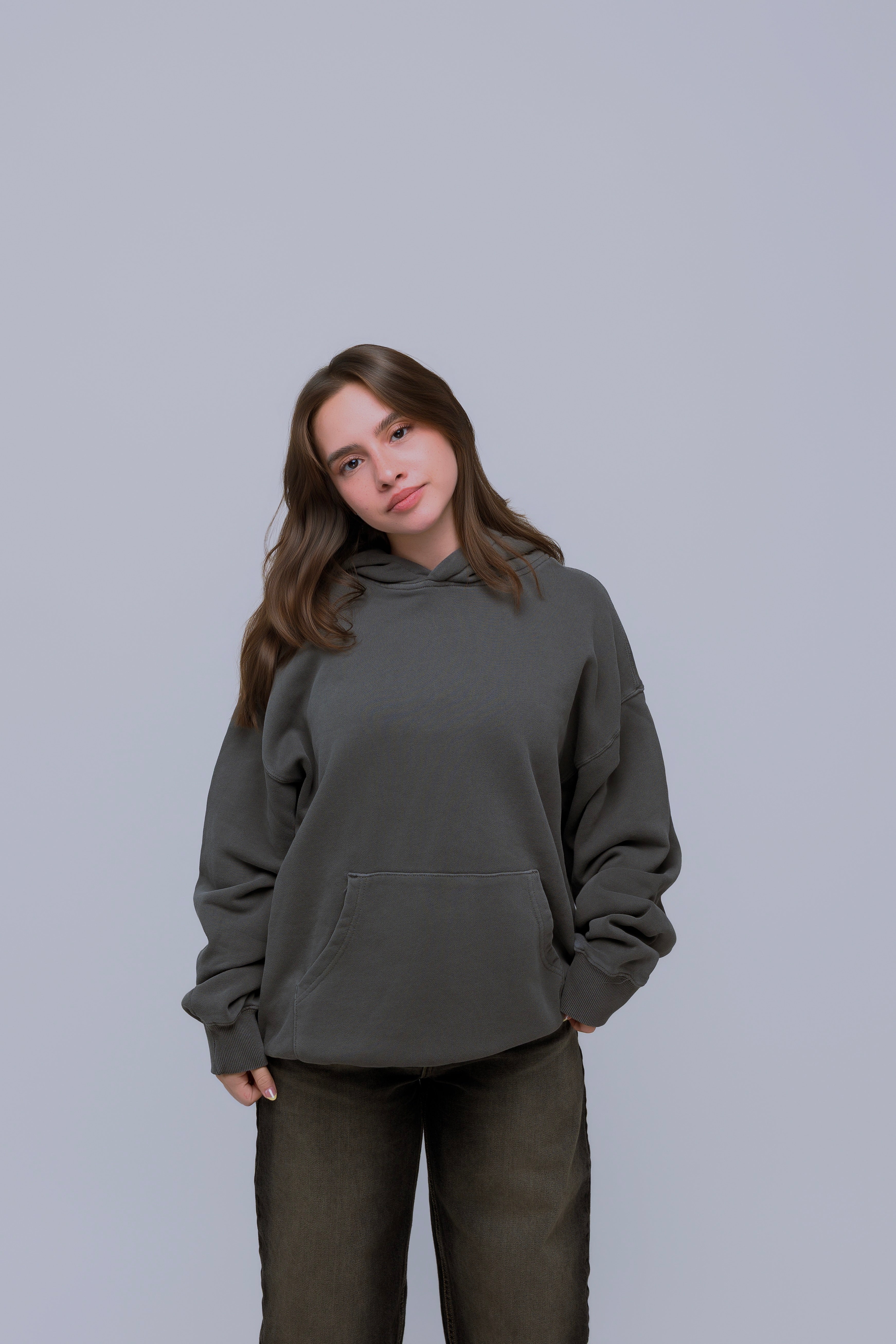 Hoodie Oversize gris obscuro